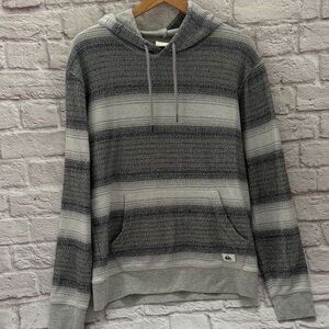 Quicksilver Men’s Gray blue Striped Hoodie